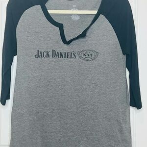 Jack Daniels Gray and Black Raglan Tee